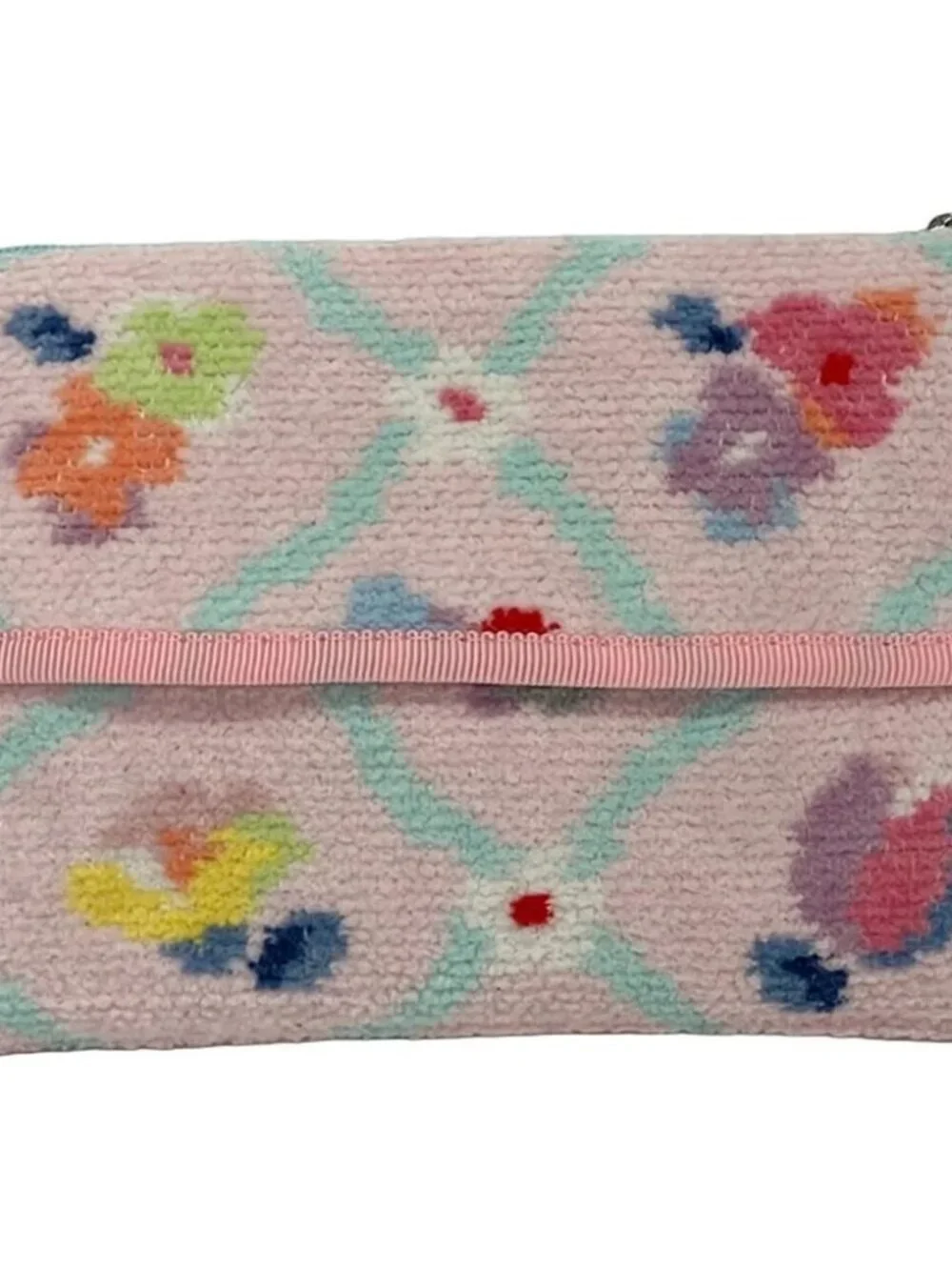 FEILER Pink Light Blue Multi Pile Pouch